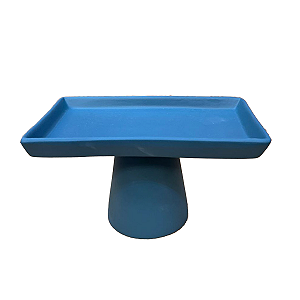 Mini Prato Chicago Retangular Pé Redondo Azul Céu Fosco