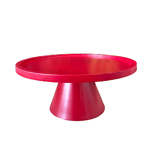 Prato Bahamas Gde Pé Simples Vermelho Fosco Decoração