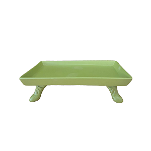Mini Bandeja Chicago Retangular Com Pé Verde Menta Decoração