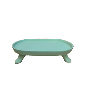 Mini Bandeja Chicago Oval Com Pé Verde Bebê Decorativo