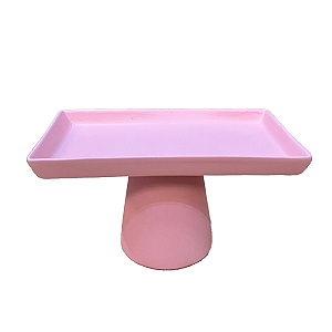 Mini Prato Chicago Retangular Pé Redondo Rosa Bebê Fosco