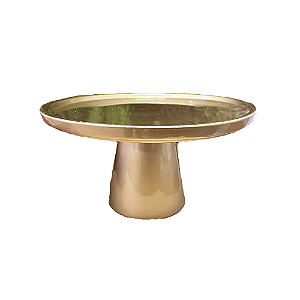 Prato Chicago Pequeno Cerâmica Dourado Decorativo Festas