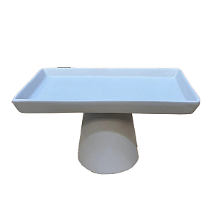 Mini Prato Chicago Retangular Pé Redondo Cinza Fosco