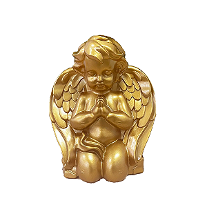 Anjo Decorativo De Plástico Dourado Enfeite Festas