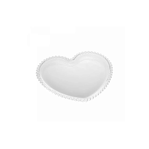 Bandeja Coração Cristal 20x17x2 Pearl Decorativa
