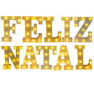 Kit Letras De Led Feliz Natal 22cm Decoração de Natal