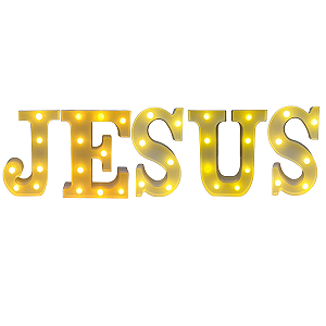 Kit Letras De Led Jesus 22CM Plástico Branco Decoração