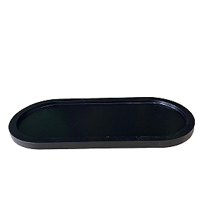Bandeja Bahamas Oval Preto Fosco Decoração MDF