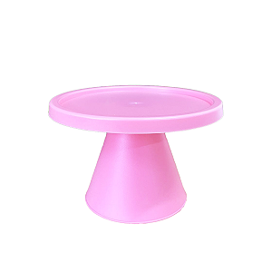 Boleira Cone Plástico 21Cm Rosa Bebê Decoração Para Bolos