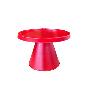 Boleira Cone Plástico 21Cm Vermelho Decoração Para Bolos