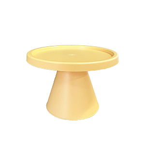 Boleira Cone Plástico 21Cm Amarelo Candy Decoração Para Bolos