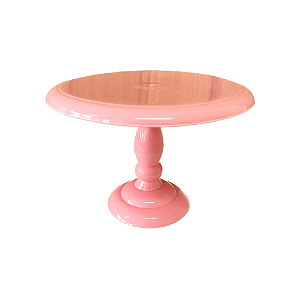 Prato Torneado Plástico Rosa Bebê Decorativo Mesa De Festa