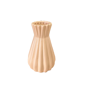 Vaso Cerâmica Portugal Bege Fosco Decoração Flores