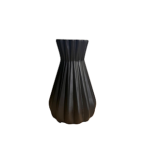 Vaso Cerâmica Portugal Preto Fosco Decoração Flores