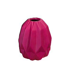 Vaso Geométrico Médio Pink Fosco Decorativo Flores