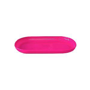 Bandeja Oval Plástico 22X13 Pink Decorativa Para Mesa Festa