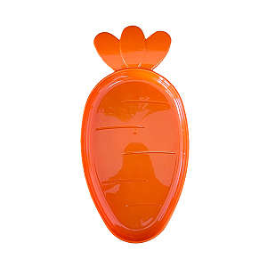 Bandeja Plástica Cenoura Coelho Páscoa Lisa Laranja