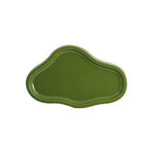Bandeja Orgânica Dubai Plástica Decoração Verde Oliva Mod 1