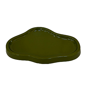 Bandeja Orgânica Dubai Plástica Decoração Verde Oliva Mod 1