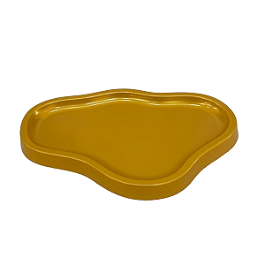 Bandeja Orgânica Dubai Plástica Decoração Dourado Mod 1