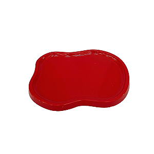 Bandeja Orgânica Dubai Plástico Vermelho Mod 3 Decorativa