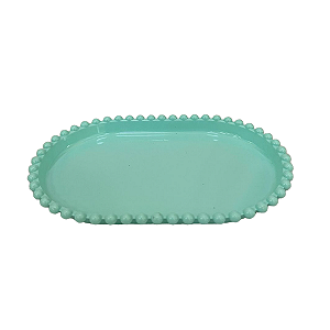 Bandeja Oval Bolinha Plástico Verde Candy Decoração Festas
