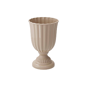 Vaso Plástico Dubai Pequeno Bege Decorativo Flores Jardim