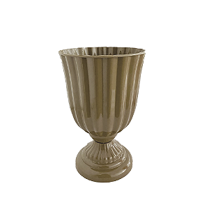 Vaso Plástico Dubai Pequeno Noz Moscada Decorativo Flores