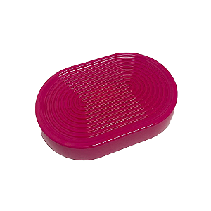 Bandeja Alegra Oblonga Frisada Magenta Decoração 24x16