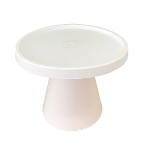 Boleira Cone Plástico 28Cm Branca Decoração Para Bolos