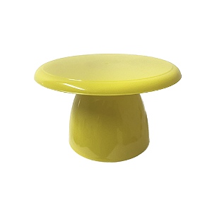 Boleira Cogumelo Plástico Amarelo Gema Decorativa Mesa Festa