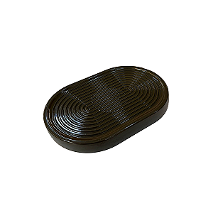 Bandeja Alegra Oblonga Frisada Verde Eucalipto Decoração 24x16