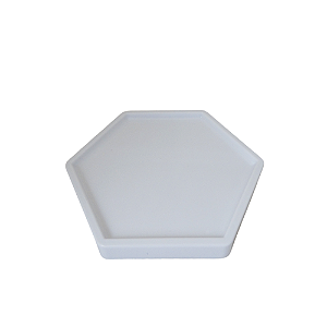 Bandeja Sextavada Dubai Plástica Branco Grande Decorativa