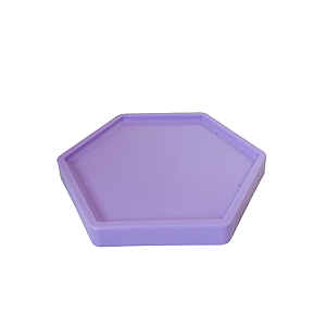 Bandeja Sextavada Dubai Plástica Lilás Grande Decorativa