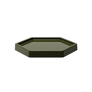 Bandeja Sextavada Dubai Plástica Verde Eucalipto Grande 18cm