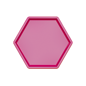 Bandeja Sextavada Dubai Plástica Magenta Grande Decorativa