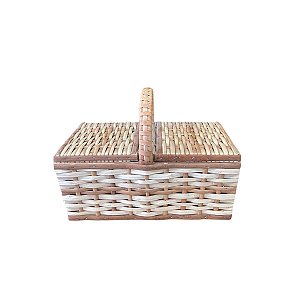 Cesta Picnic de Vime Pequena Enfeite Decorativa Festas