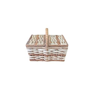 Cesta Picnic de Vime Mini Enfeite Decorativa Festas