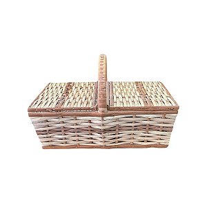 Cesta Picnic de Vime Medio Enfeite Decorativa Festas