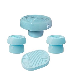 Kit Alegra Azul Candy Decoração Festas Boleira Bandejas