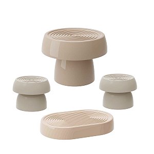 Kit Alegra Bege Decoração Festas Boleira Bandejas