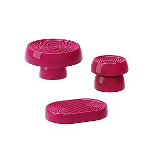 Kit Alegra Magenta Decoração Festas Boleira Bandejas