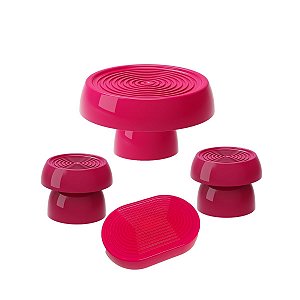 Kit Alegra Magenta Decoração Festas Boleira Bandejas