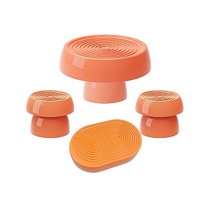 Kit Alegra Papaya Decoração Festas Boleira Bandejas