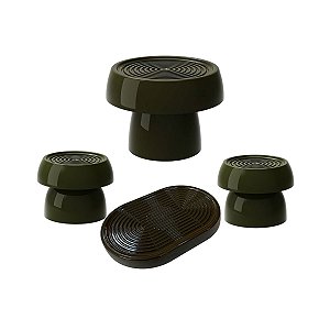 Kit Alegra Verde Eucalipto Decoração Festas Boleira Bandejas