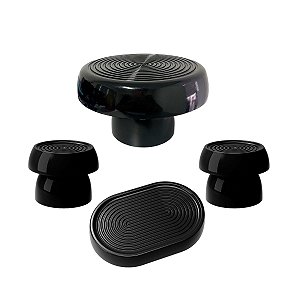 Kit Alegra Preto Decoração Festas Boleira Bandejas Plástico