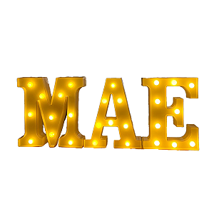 Kit Letras De Led MAE Plastico Branco 22CM Decoração
