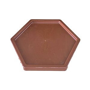 Bandeja Sextavada Plastico Grande Marrom Decorações Festas