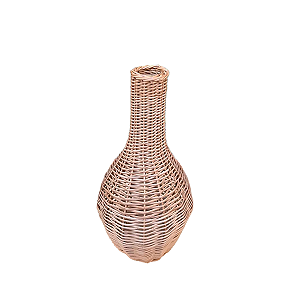 Vaso De Vime De Mesa Bojudo Pequeno Sem Verniz Decoração