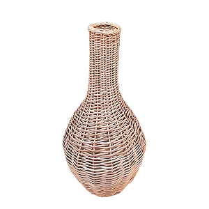 Vaso De Vime De Mesa Bojudo Médio Sem Verniz Decoração